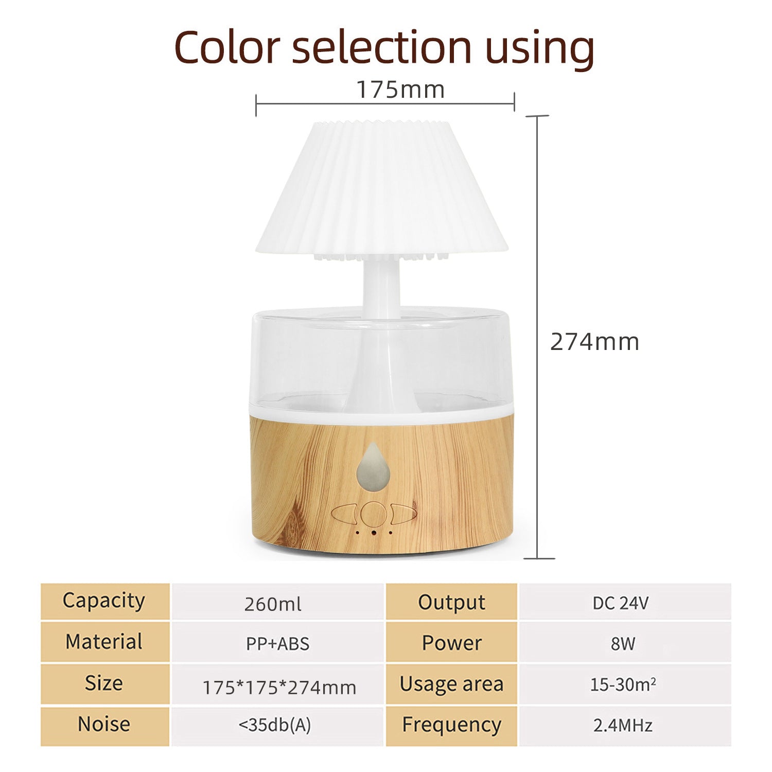 Ultrasonic Colorful Light Humidifier Desk Lamp Cloud Rain
