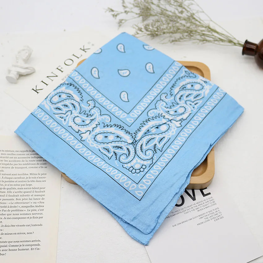 Bandana Kerchief Unisex Hip Hop Black Hair Band Neck Scarf Sports Headwear Wrist Wraps Head Square Scarves Print Handkerchief