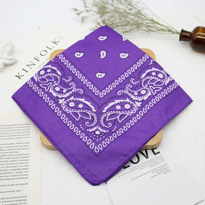 Bandana Kerchief Unisex Hip Hop Black Hair Band Neck Scarf Sports Headwear Wrist Wraps Head Square Scarves Print Handkerchief