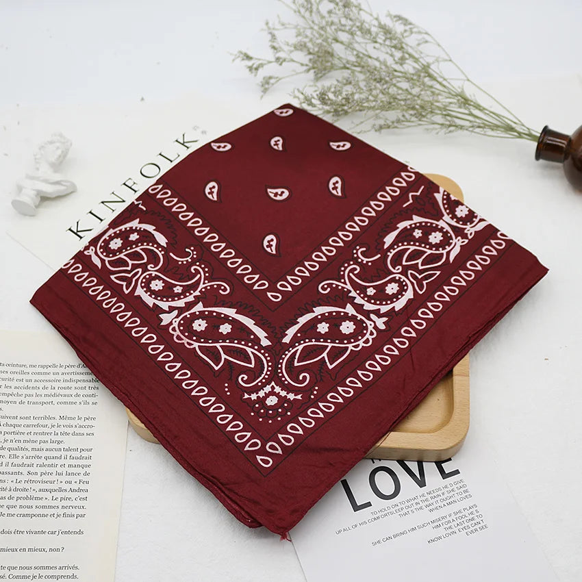 Bandana Kerchief Unisex Hip Hop Black Hair Band Neck Scarf Sports Headwear Wrist Wraps Head Square Scarves Print Handkerchief