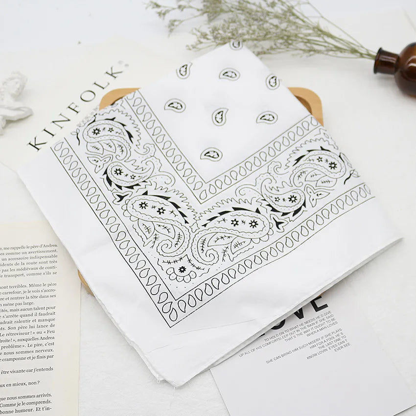 Bandana Kerchief Unisex Hip Hop Black Hair Band Neck Scarf Sports Headwear Wrist Wraps Head Square Scarves Print Handkerchief