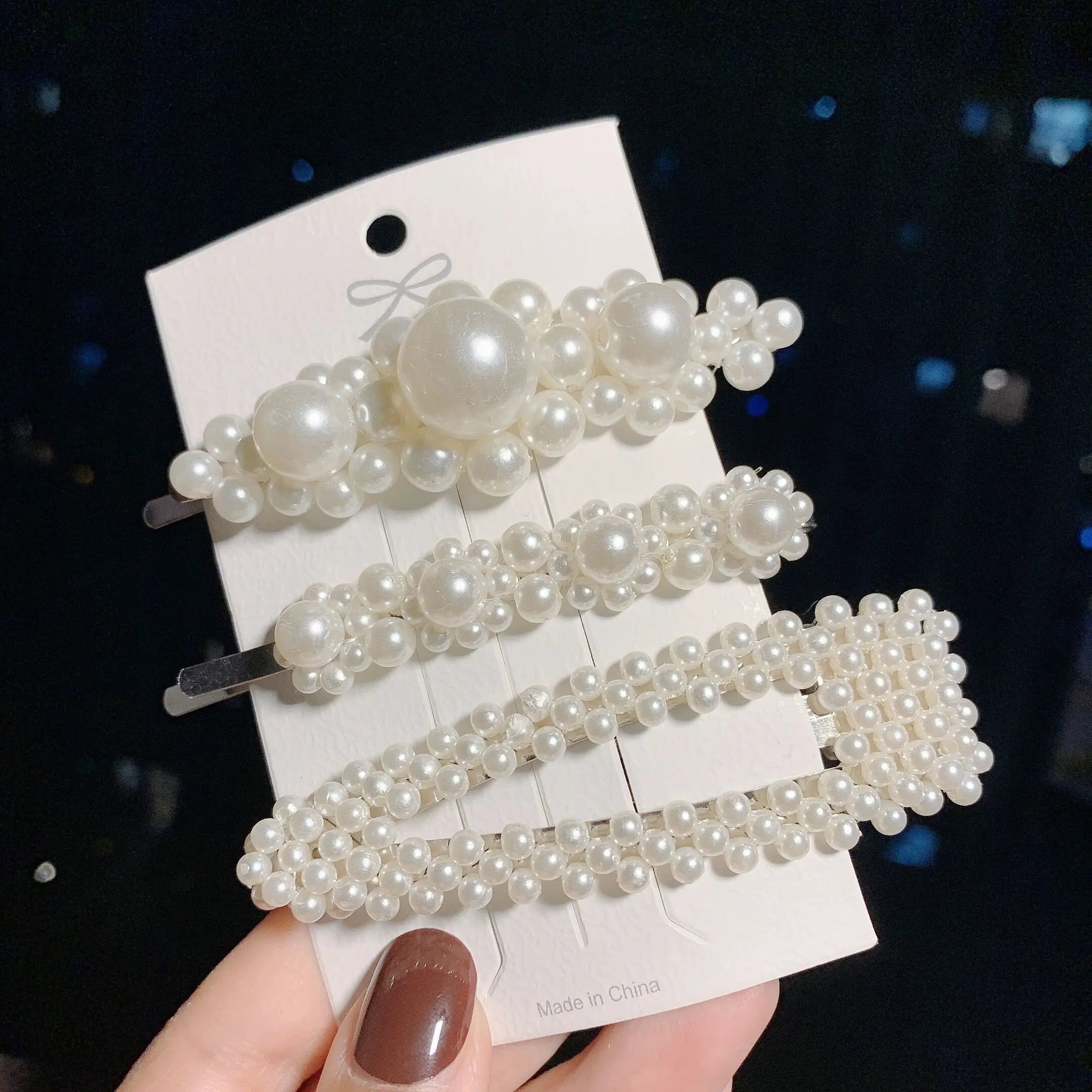 Woman Elegant Geometric Pearl Hairpins Korean Style Hair Clips Alloy Barrettes Girls Hair Accessories Hair Grips Headwear