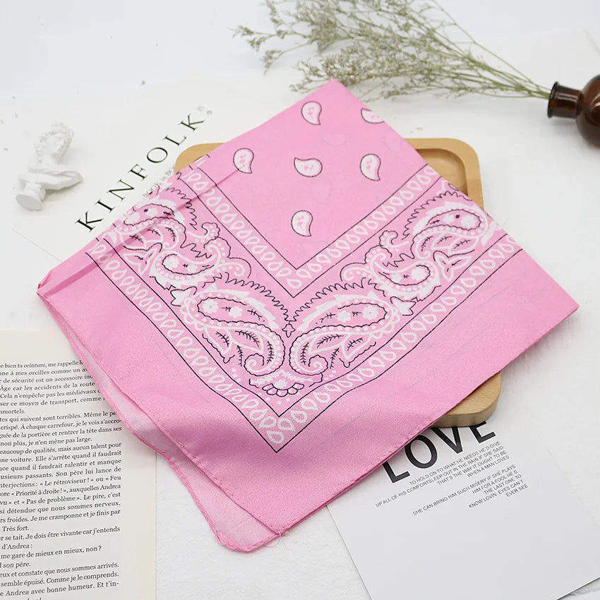 Bandana Kerchief Unisex Hip Hop Black Hair Band Neck Scarf Sports Headwear Wrist Wraps Head Square Scarves Print Handkerchief