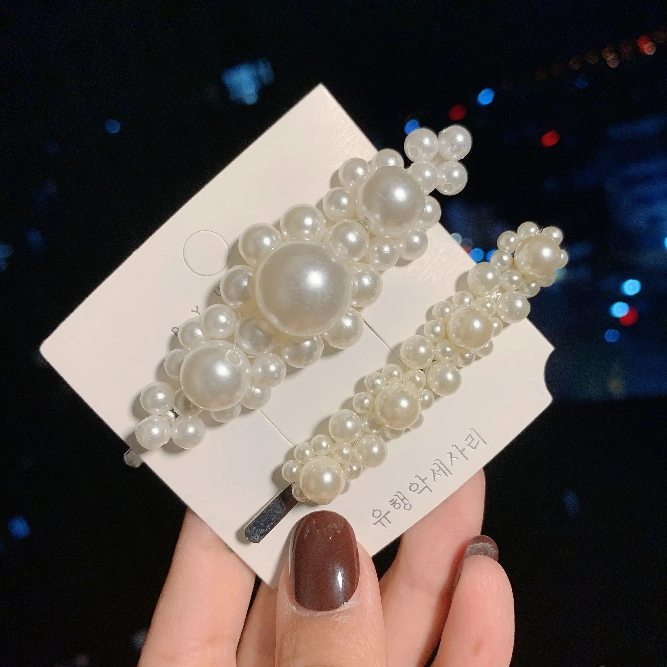 Woman Elegant Geometric Pearl Hairpins Korean Style Hair Clips Alloy Barrettes Girls Hair Accessories Hair Grips Headwear