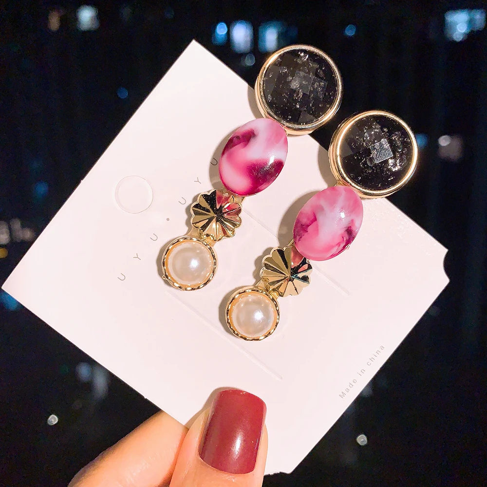 Woman Elegant Geometric Pearl Hairpins Korean Style Hair Clips Alloy Barrettes Girls Hair Accessories Hair Grips Headwear