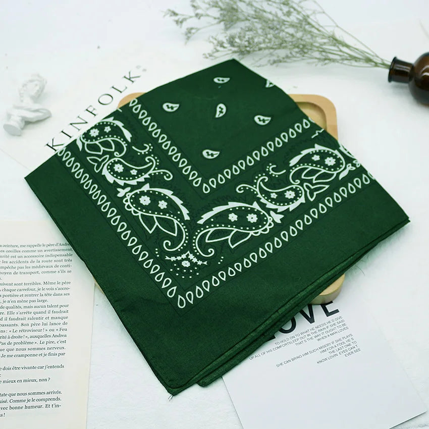 Bandana Kerchief Unisex Hip Hop Black Hair Band Neck Scarf Sports Headwear Wrist Wraps Head Square Scarves Print Handkerchief