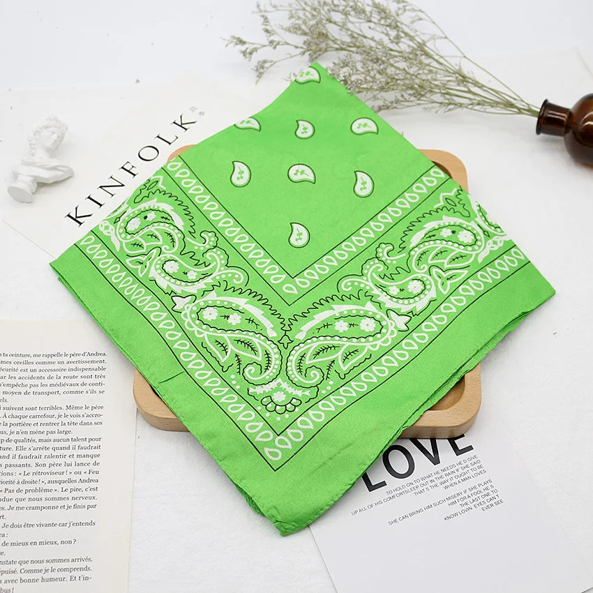 Bandana Kerchief Unisex Hip Hop Black Hair Band Neck Scarf Sports Headwear Wrist Wraps Head Square Scarves Print Handkerchief