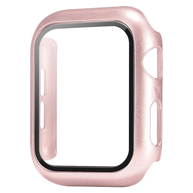 Glass+Cover For Apple Watch case 8 7 6 SE 5 9 iWatch Accessorie Screen Protector Apple watch serie 44mm 40mm 41mm 45mm 42mm 38mm
