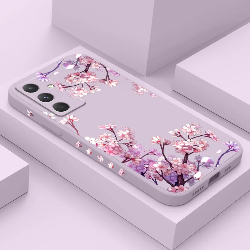 Falling Flowers Phone Case For Samsung Galaxy A56 A55 A36 A35 A26 A25 A15 A17 A16 A07 A06 A05 A54 A34 A24 A14 A04 A04S A04E 5G