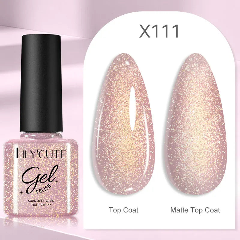 LILYCUTE  5ml Gold Sliver Metallic Liner Gel Nail Polish French Style Super Bright Mirror Pull Line Graffiti Painting Stripe Gel