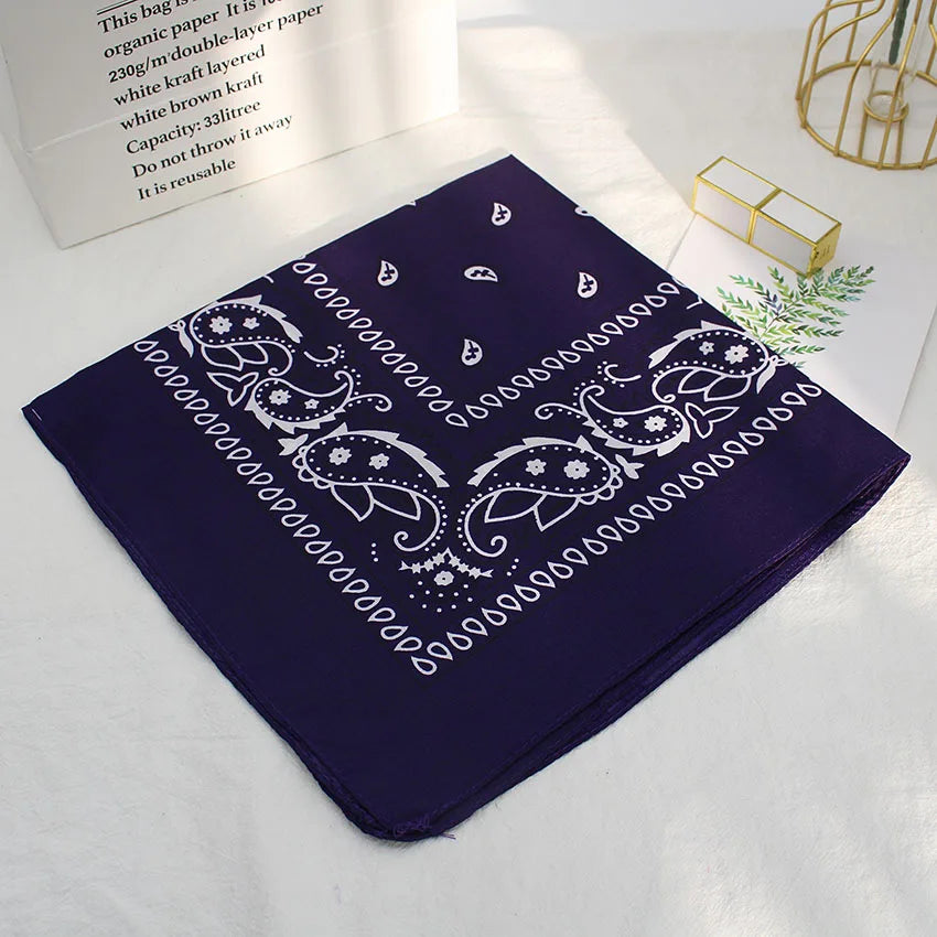 Bandana Kerchief Unisex Hip Hop Black Hair Band Neck Scarf Sports Headwear Wrist Wraps Head Square Scarves Print Handkerchief