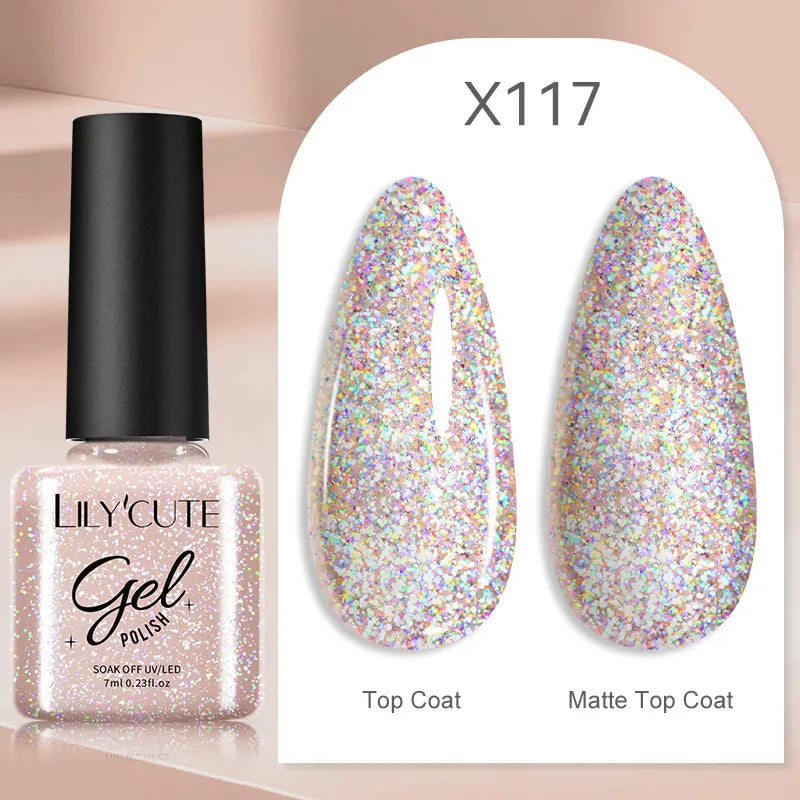 LILYCUTE  5ml Gold Sliver Metallic Liner Gel Nail Polish French Style Super Bright Mirror Pull Line Graffiti Painting Stripe Gel