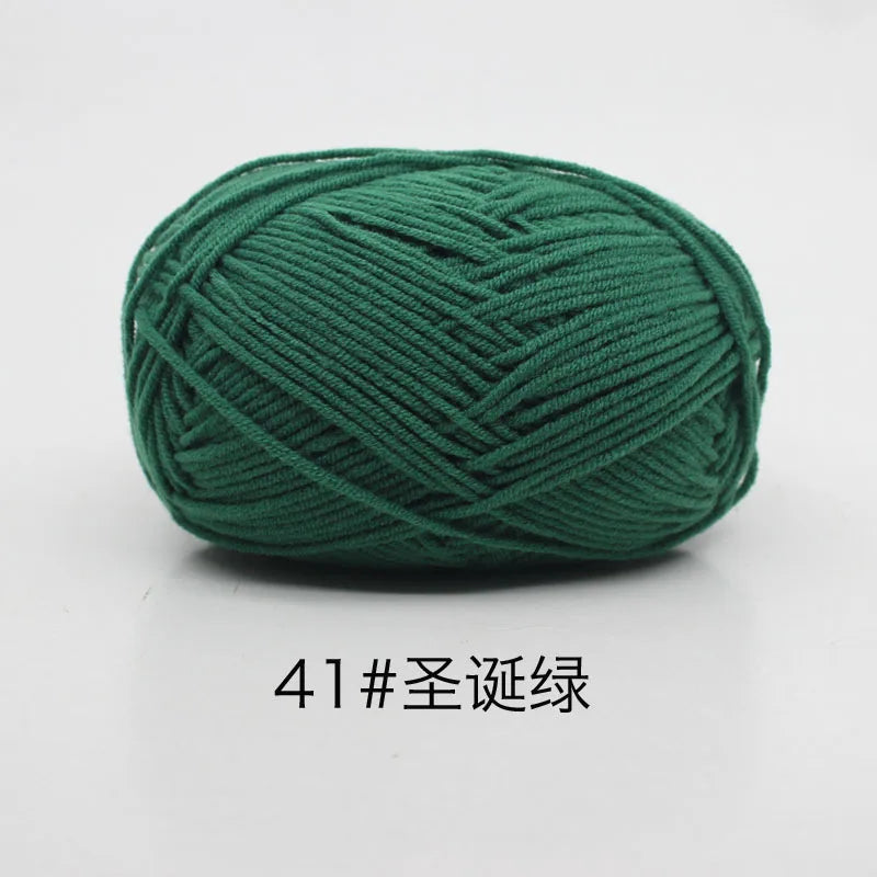 40-50g/Set 4ply Milk Cotton(80%) Knitting Yarn Needlework Dyed Lanas For Crochet Craft Sweater Hat Dolls At Low Price