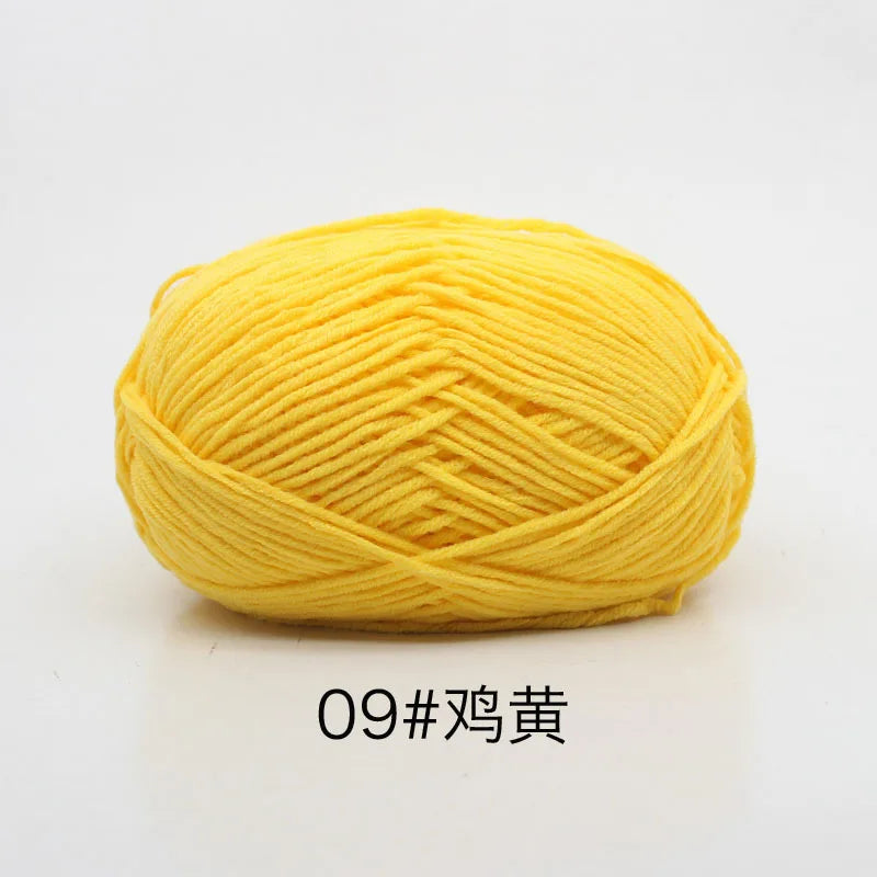 40-50g/Set 4ply Milk Cotton(80%) Knitting Yarn Needlework Dyed Lanas For Crochet Craft Sweater Hat Dolls At Low Price