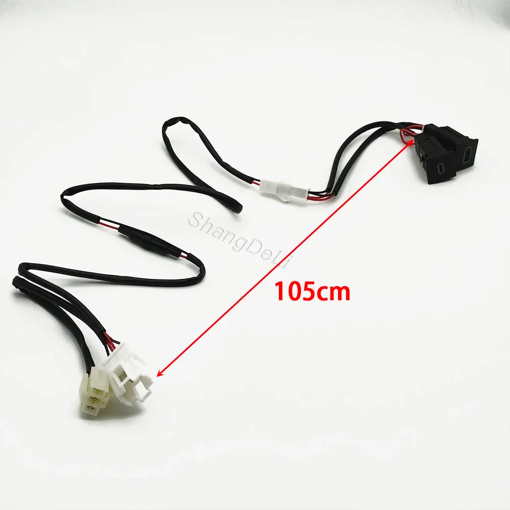 NEW Red LED Car USB Charger PD Quick Charge Phone Charging Adapter Outlet Button For VW Golf 6 MK6 Jetta 5 Scirocco 2006 - 2012