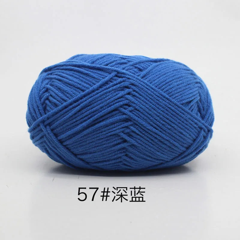 40-50g/Set 4ply Milk Cotton(80%) Knitting Yarn Needlework Dyed Lanas For Crochet Craft Sweater Hat Dolls At Low Price