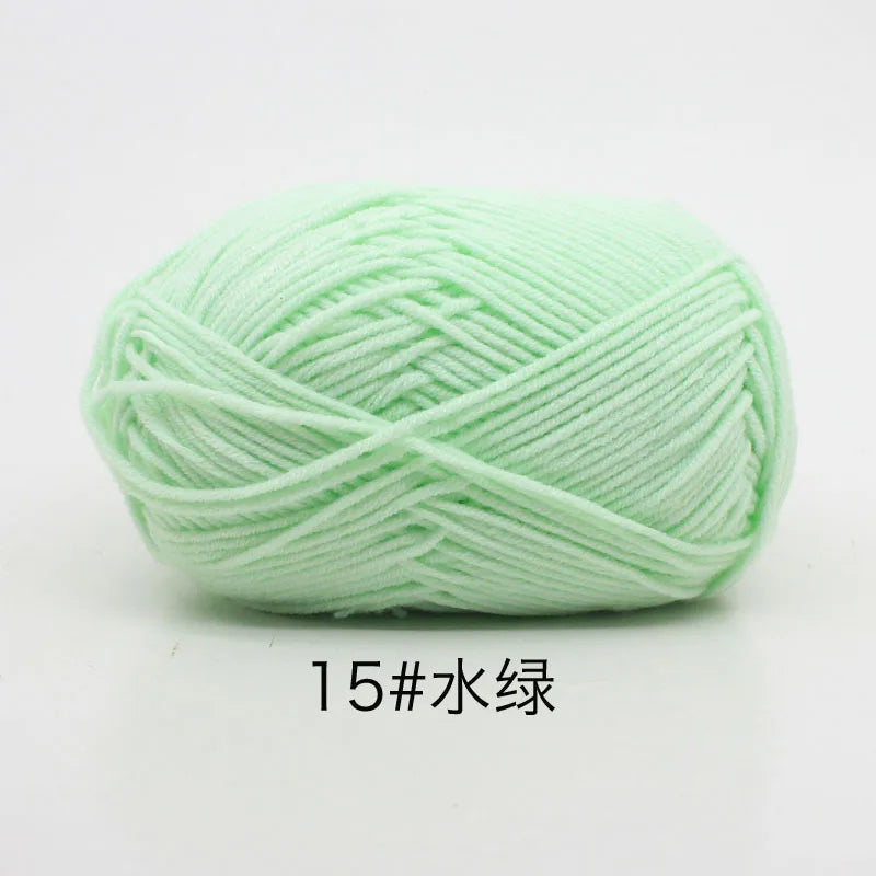 40-50g/Set 4ply Milk Cotton(80%) Knitting Yarn Needlework Dyed Lanas For Crochet Craft Sweater Hat Dolls At Low Price