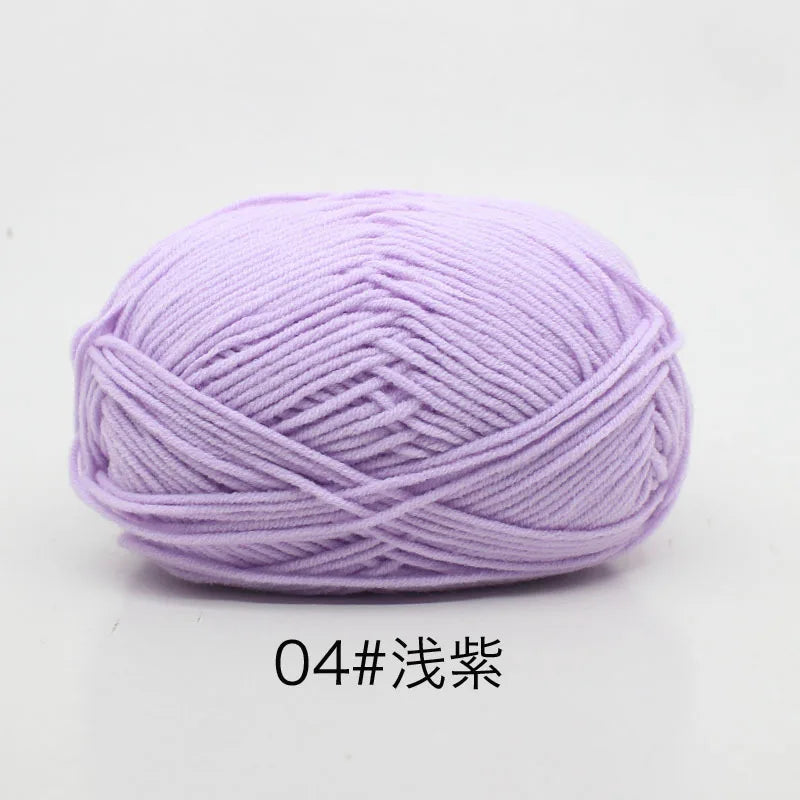 40-50g/Set 4ply Milk Cotton(80%) Knitting Yarn Needlework Dyed Lanas For Crochet Craft Sweater Hat Dolls At Low Price