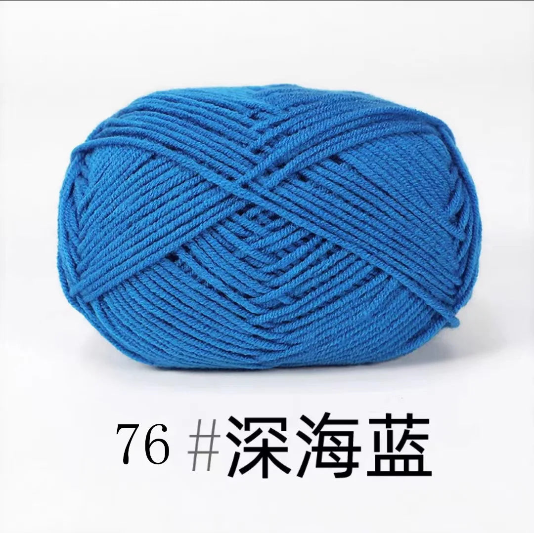 40-50g/Set 4ply Milk Cotton(80%) Knitting Yarn Needlework Dyed Lanas For Crochet Craft Sweater Hat Dolls At Low Price