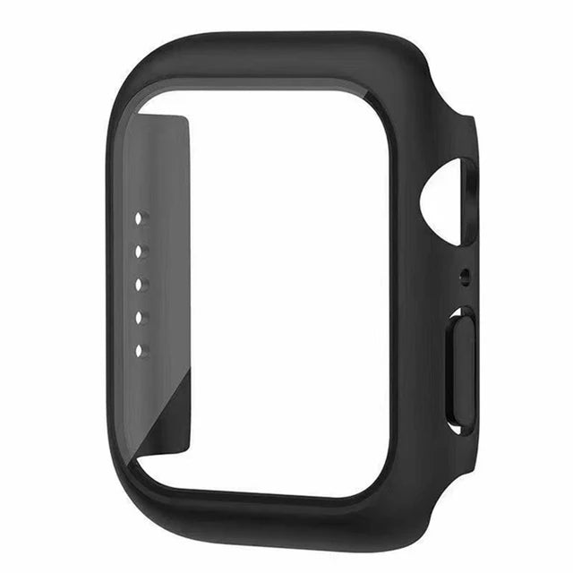 Glass+Cover For Apple Watch case 8 7 6 SE 5 9 iWatch Accessorie Screen Protector Apple watch serie 44mm 40mm 41mm 45mm 42mm 38mm