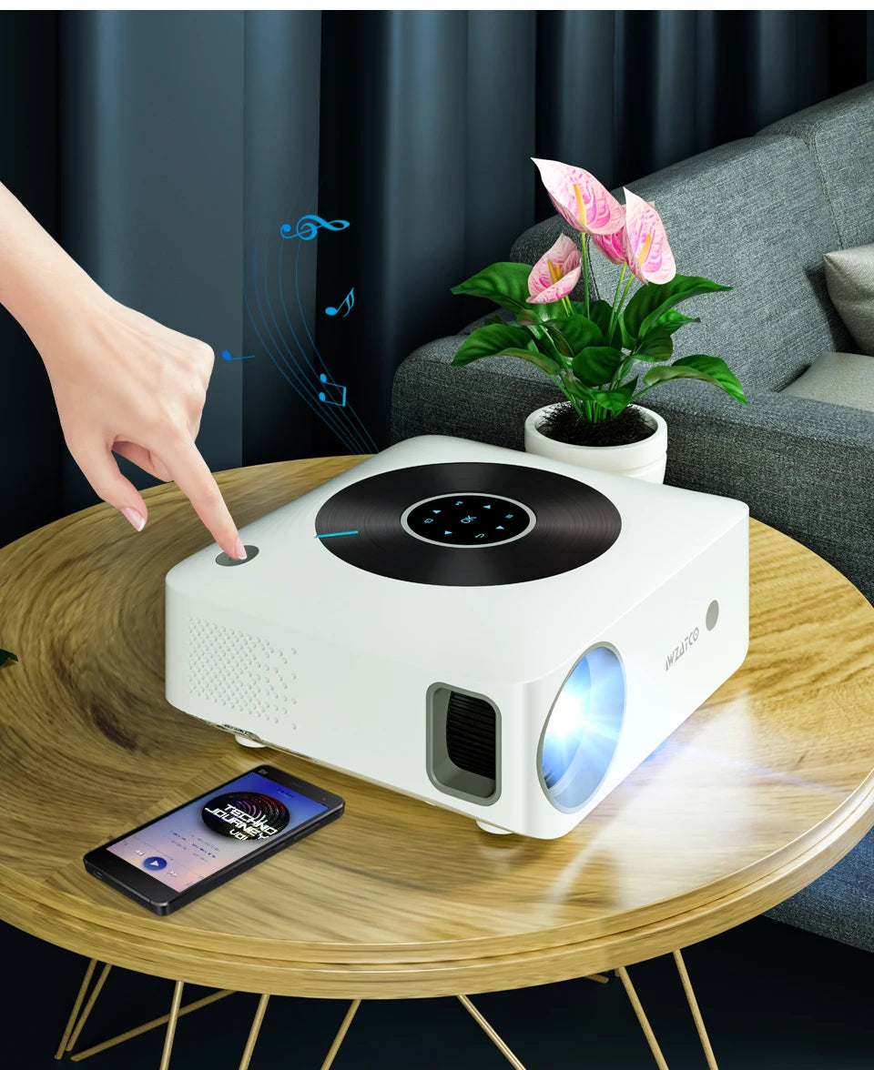 WZATCO H1 Full HD 1920*1080P LED Projector Smart Android WIFI Video Proyector Home Theater Cinema Beamer with 4D Keyston
