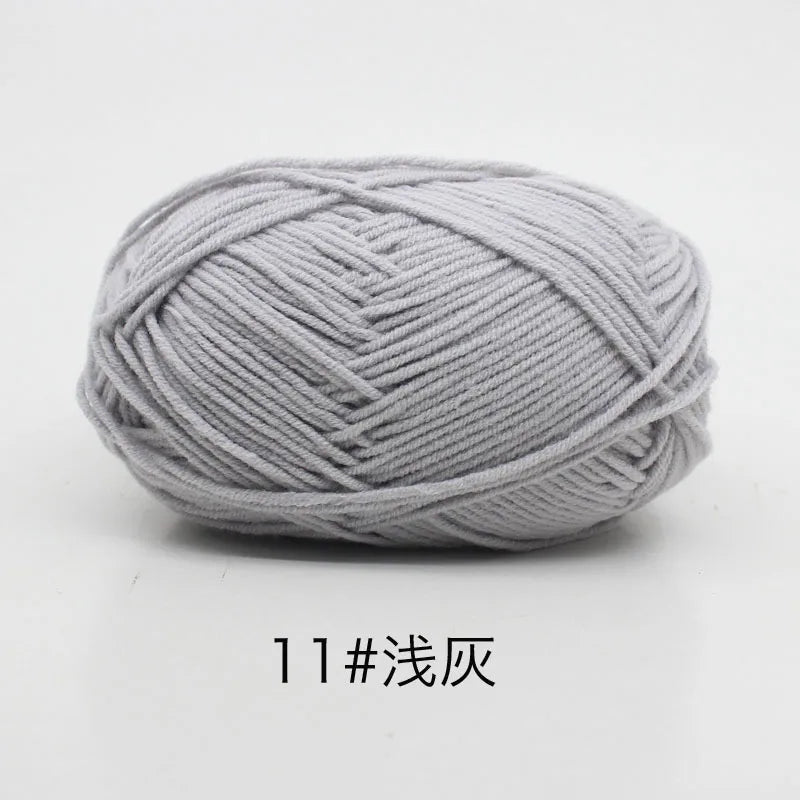 40-50g/Set 4ply Milk Cotton(80%) Knitting Yarn Needlework Dyed Lanas For Crochet Craft Sweater Hat Dolls At Low Price