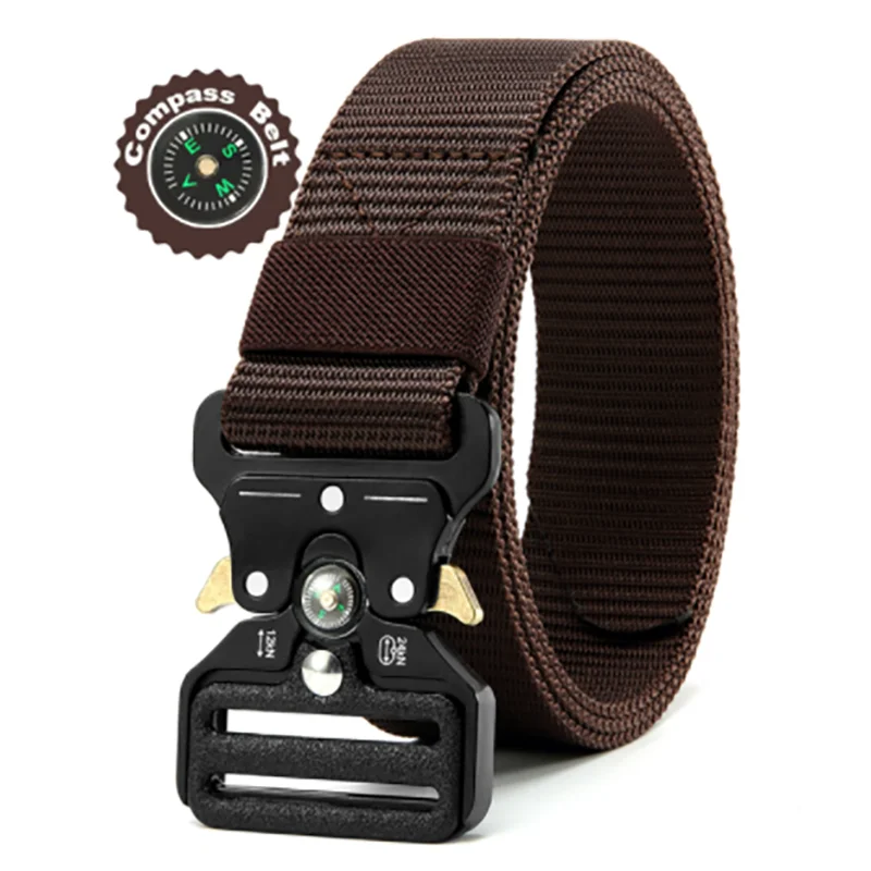 Men's Belt Outdoor Multi Function Compass Belt High Quality Canvas For Nylon Male Luxury Belts Women's Sports Jeans Neutral Belt