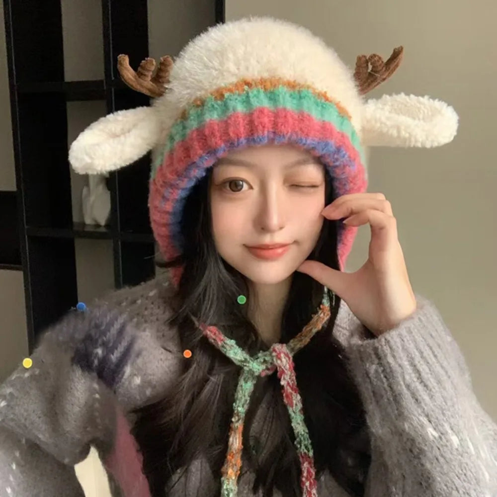 ReindeerCozy™ Windproof Antler Hat 🦌❄️