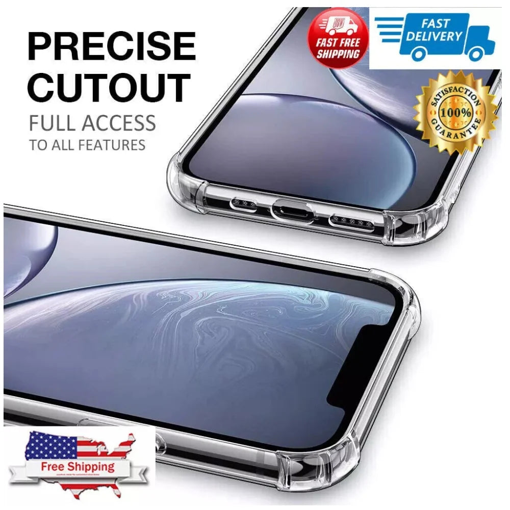 For Apple iPhone 14 13 12 11 Pro Clear Case 3HRating Scratch Resistant Cover