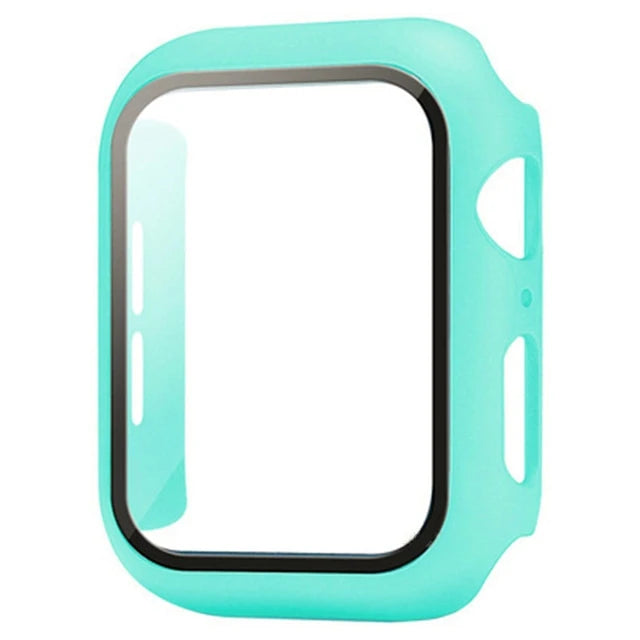 Glass+Cover For Apple Watch case 8 7 6 SE 5 9 iWatch Accessorie Screen Protector Apple watch serie 44mm 40mm 41mm 45mm 42mm 38mm
