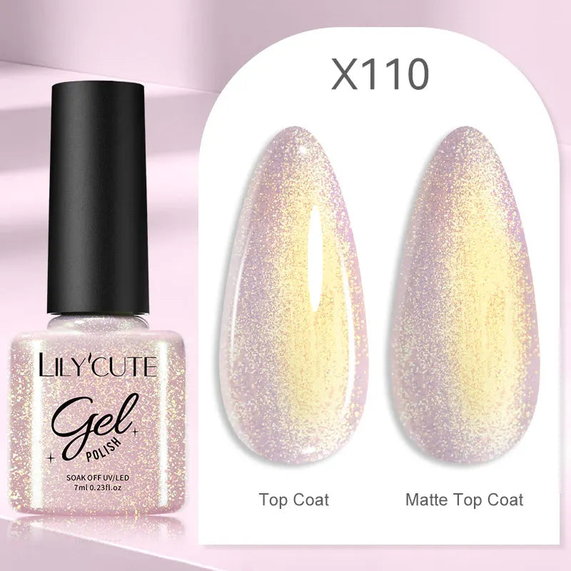 LILYCUTE  5ml Gold Sliver Metallic Liner Gel Nail Polish French Style Super Bright Mirror Pull Line Graffiti Painting Stripe Gel