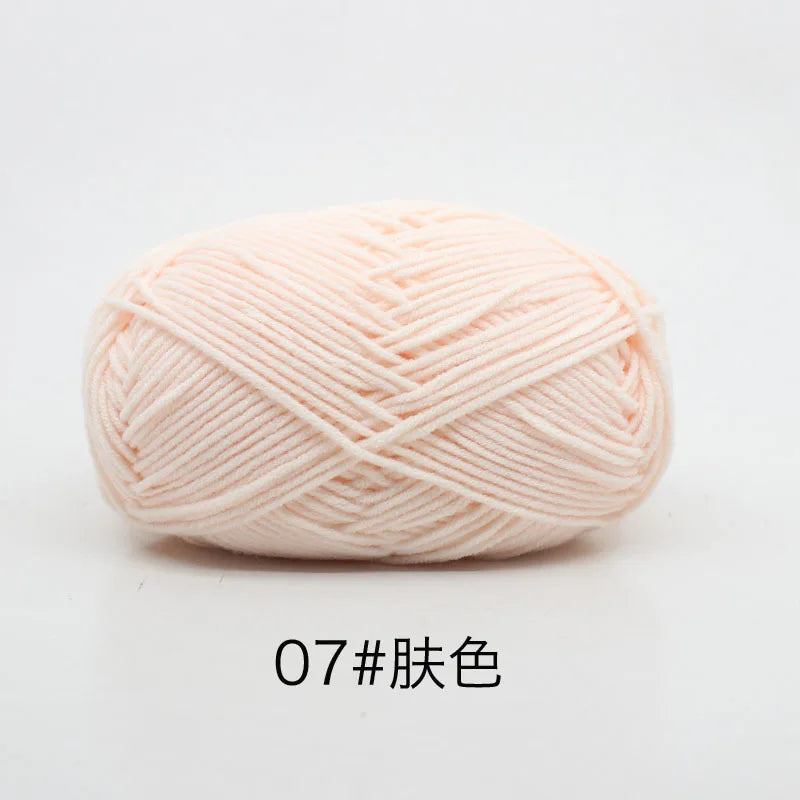 40-50g/Set 4ply Milk Cotton(80%) Knitting Yarn Needlework Dyed Lanas For Crochet Craft Sweater Hat Dolls At Low Price