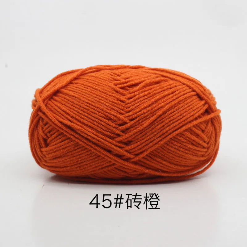 40-50g/Set 4ply Milk Cotton(80%) Knitting Yarn Needlework Dyed Lanas For Crochet Craft Sweater Hat Dolls At Low Price