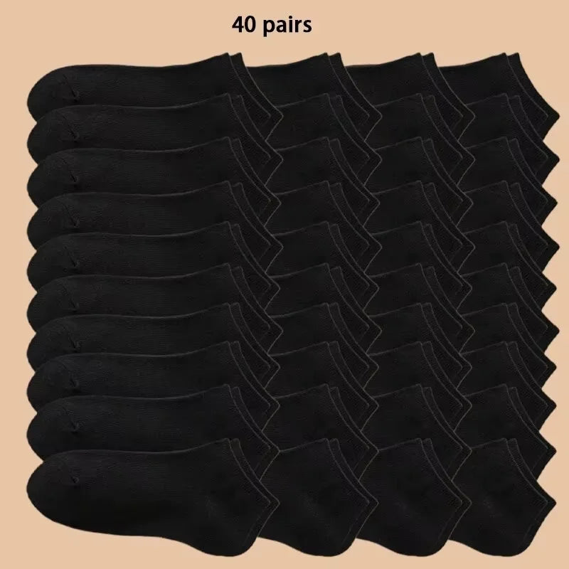 1/5/10 Pairs Comfortable Men's Women's Socks Casual Short Solid Color Spring Summer Boat Sock Fashionable Round Neck Ankle Socks