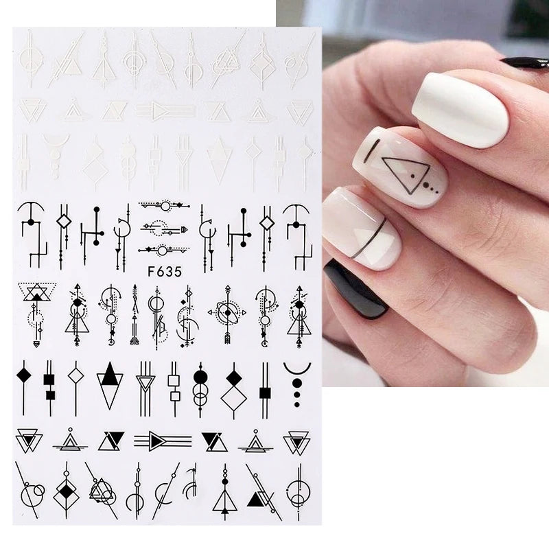 1PCS 3D Laser Heart Letter Nail Sticker Nail Art Decoration Flower Star Nail Accessories Decal Stickers Nail Supplies Nail Parts