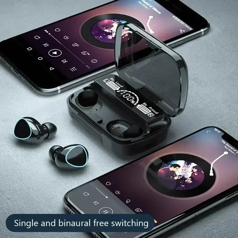 Bluetooth Earphones Handfree LED Dispay Bluetooth Headphones HiFi Stereo Music Wireless Earbuds Waterproof Gaming Headset