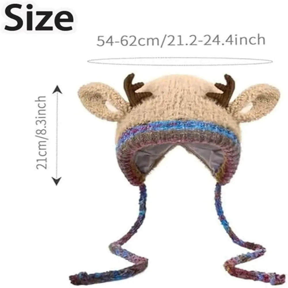 ReindeerCozy™ Windproof Antler Hat 🦌❄️