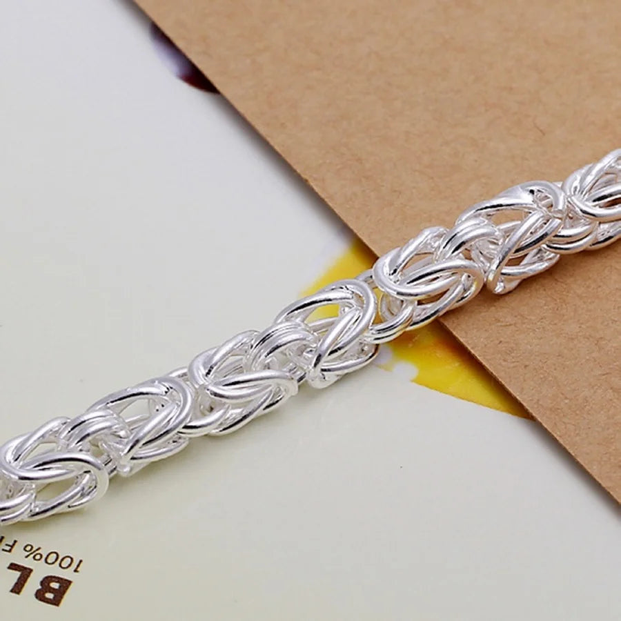 Retro Elements Fashion 925 Sterling Silver Bracelets Chain Jewelry for Women Men Gift Fine Pretty Wedding 20cm