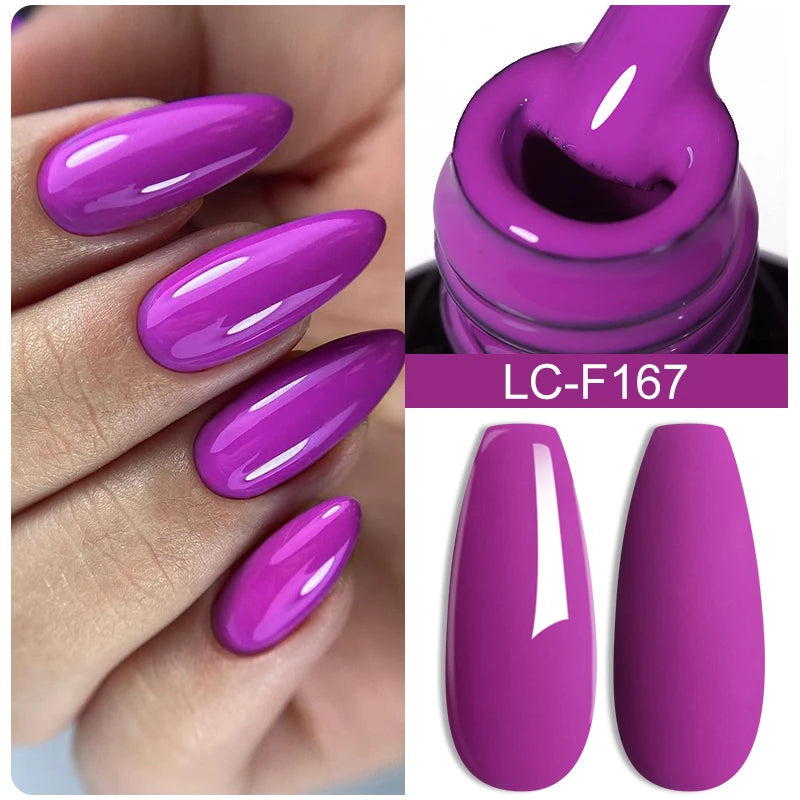 LILYCUTE Pink Purple Color Gel Nail Polish Spring Summer Semi Permanent For Manicure Soak Off Nail Art Gel Varnish
