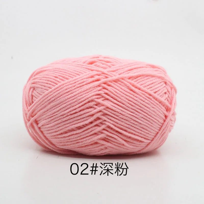 40-50g/Set 4ply Milk Cotton(80%) Knitting Yarn Needlework Dyed Lanas For Crochet Craft Sweater Hat Dolls At Low Price