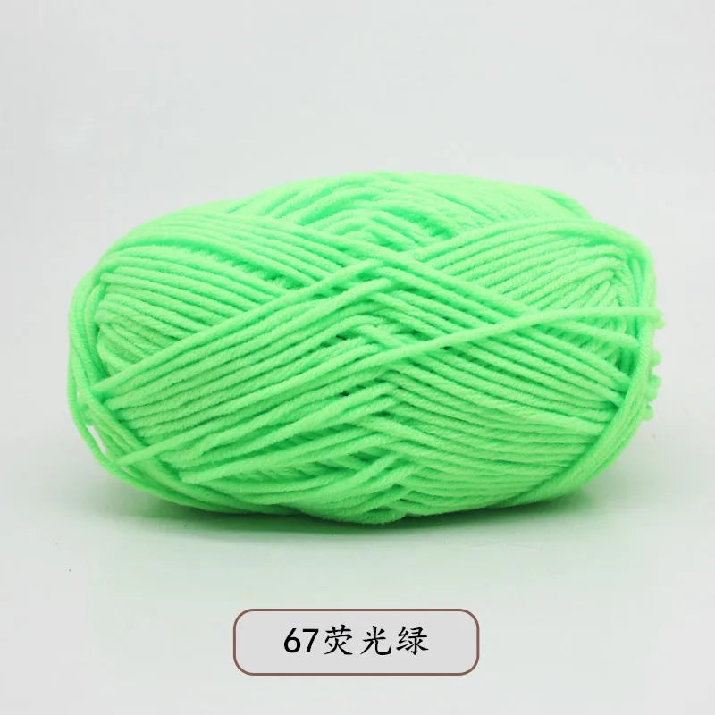 40-50g/Set 4ply Milk Cotton(80%) Knitting Yarn Needlework Dyed Lanas For Crochet Craft Sweater Hat Dolls At Low Price