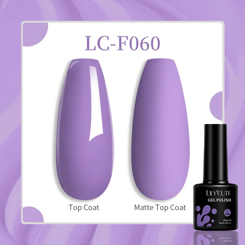 LILYCUTE Pink Purple Color Gel Nail Polish Spring Summer Semi Permanent For Manicure Soak Off Nail Art Gel Varnish