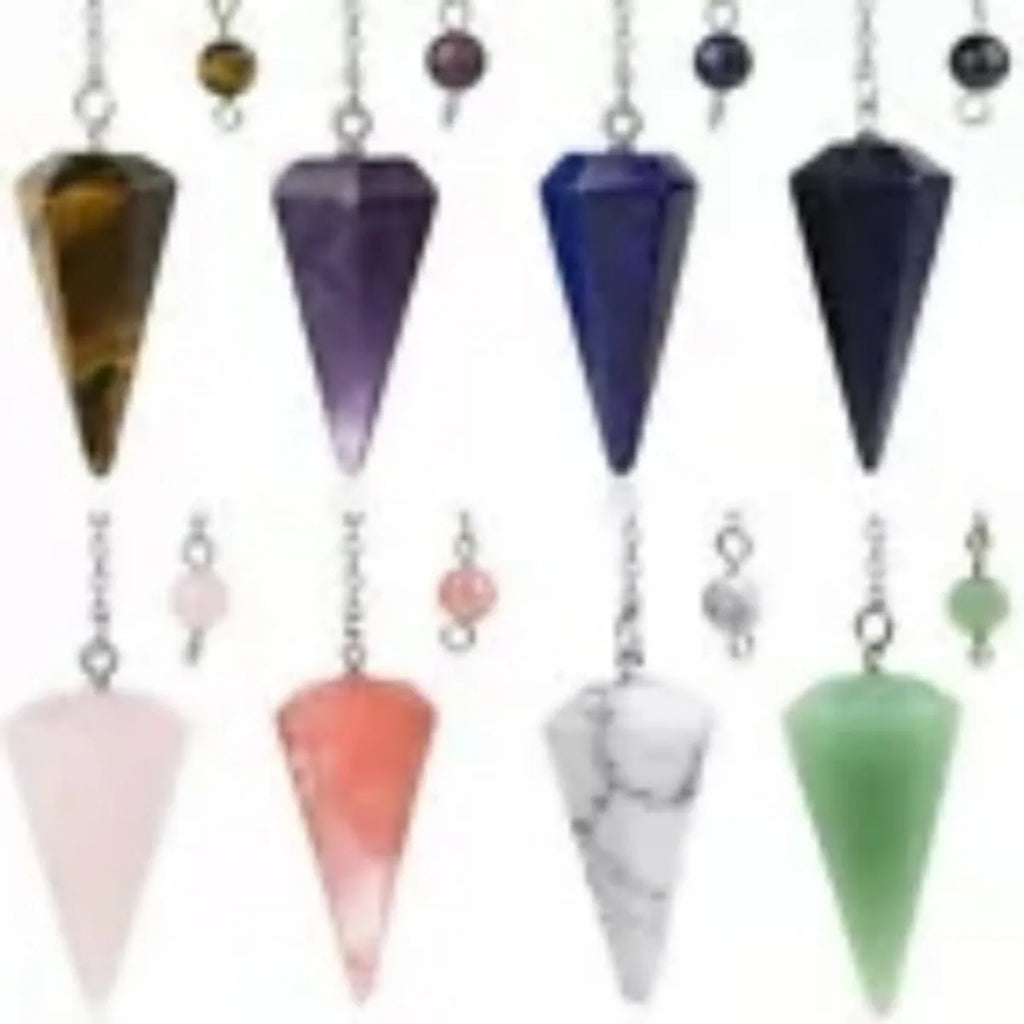 Natural Stone Quartz Agates Pendant  Amethyst Charm Pendulum Pendants For Divination Dowsing  Crystals