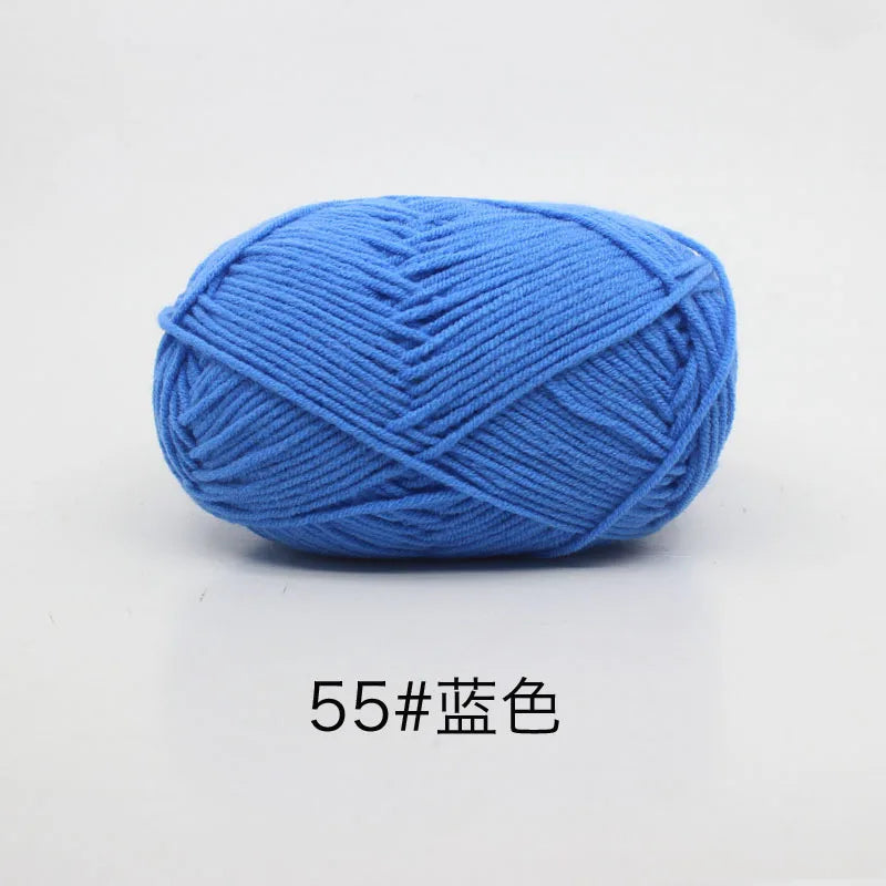 40-50g/Set 4ply Milk Cotton(80%) Knitting Yarn Needlework Dyed Lanas For Crochet Craft Sweater Hat Dolls At Low Price
