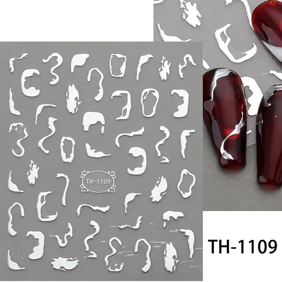 1PCS 3D Laser Heart Letter Nail Sticker Nail Art Decoration Flower Star Nail Accessories Decal Stickers Nail Supplies Nail Parts