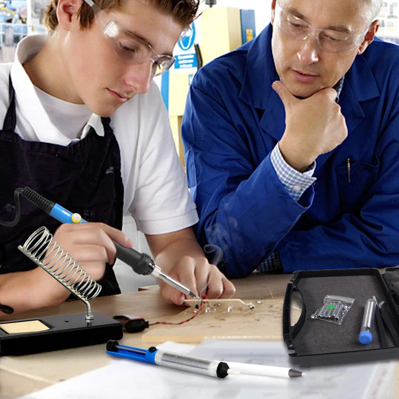 New Adjustable Temperature Electric Soldering Iron 220V 110V 60W Welding Solder Rework Station Heat Pencil Tips Repair Tools