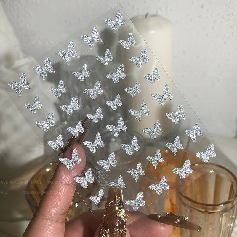 1PCS 3D Laser Heart Letter Nail Sticker Nail Art Decoration Flower Star Nail Accessories Decal Stickers Nail Supplies Nail Parts