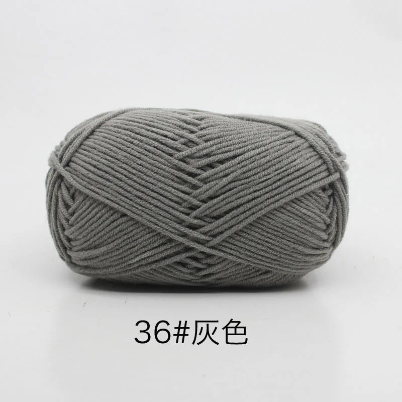 40-50g/Set 4ply Milk Cotton(80%) Knitting Yarn Needlework Dyed Lanas For Crochet Craft Sweater Hat Dolls At Low Price