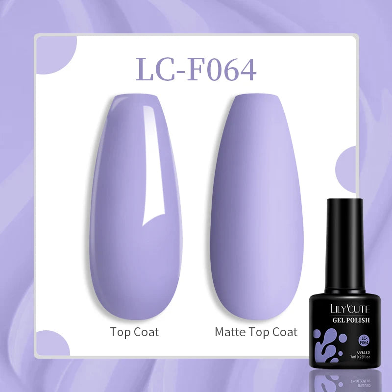 LILYCUTE Pink Purple Color Gel Nail Polish Spring Summer Semi Permanent For Manicure Soak Off Nail Art Gel Varnish