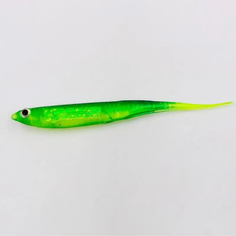 1pcs Rainbow Color  T Tail Soft Fishing Bait 2.2g 10cm Swimbait Sequin Swing Worm Fishing Lures Spinner Baits Pesca